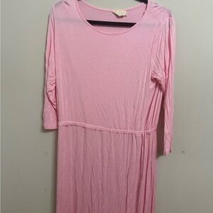 Light Pink Maxi Dress with 3/4 Sleeves